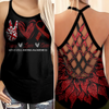 Sickle Cell Anemia Awareness Criss Cross Tank Top Summer:  Peace Love Cure