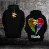 Personalized Autism Awareness Wings Hoodie 3D : Love Needs No Words - Autism Acceptance 1812