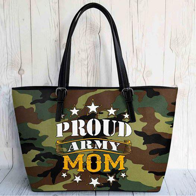 Proud Army Mom Leather Bag