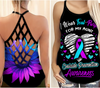 Suicide Awareness Criss Cross Tank Top Summer:  I Wear Teal Purple For My AUNT