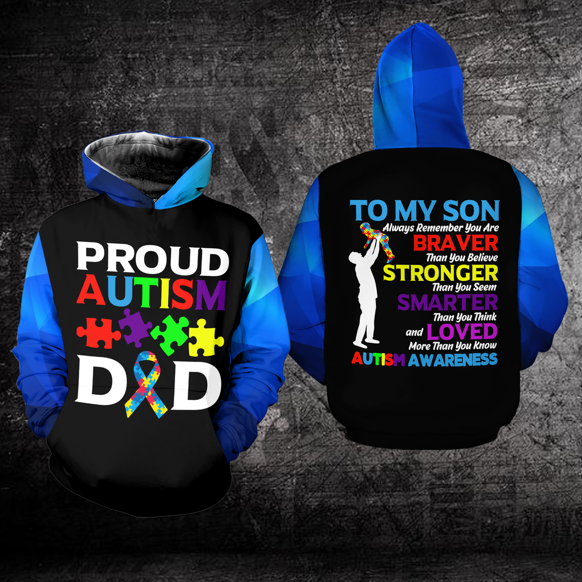 Proud Autism Dad Hoodie Full Print