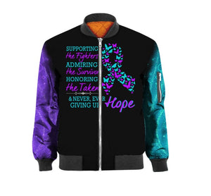 Suicide Prevention Awareness Hoodie Full Print :  Supporting The Fighters, Faith Hope Love