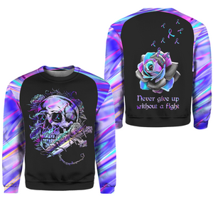 Suicide Awareness Hoodie Full Print For Women For Men : Never Give Up