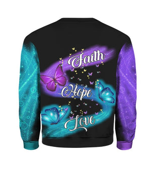 Suicide Prevention Awareness Hoodie Full Print :  Supporting The Fighters, Faith Hope Love