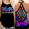 Suicide Awareness Criss Cross Tank Top Summer:  Hope Hold On Pain Ends