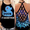 Diabetes Awareness Criss Cross Tank Top Summer: Duck Fiabetes