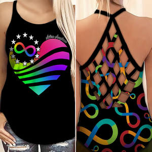 Autism Awareness Criss Cross Tank Top : Autism Acceptance