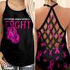 Breast Cancer Awareness Criss Cross Tank Top Summer: Not going down without a fight