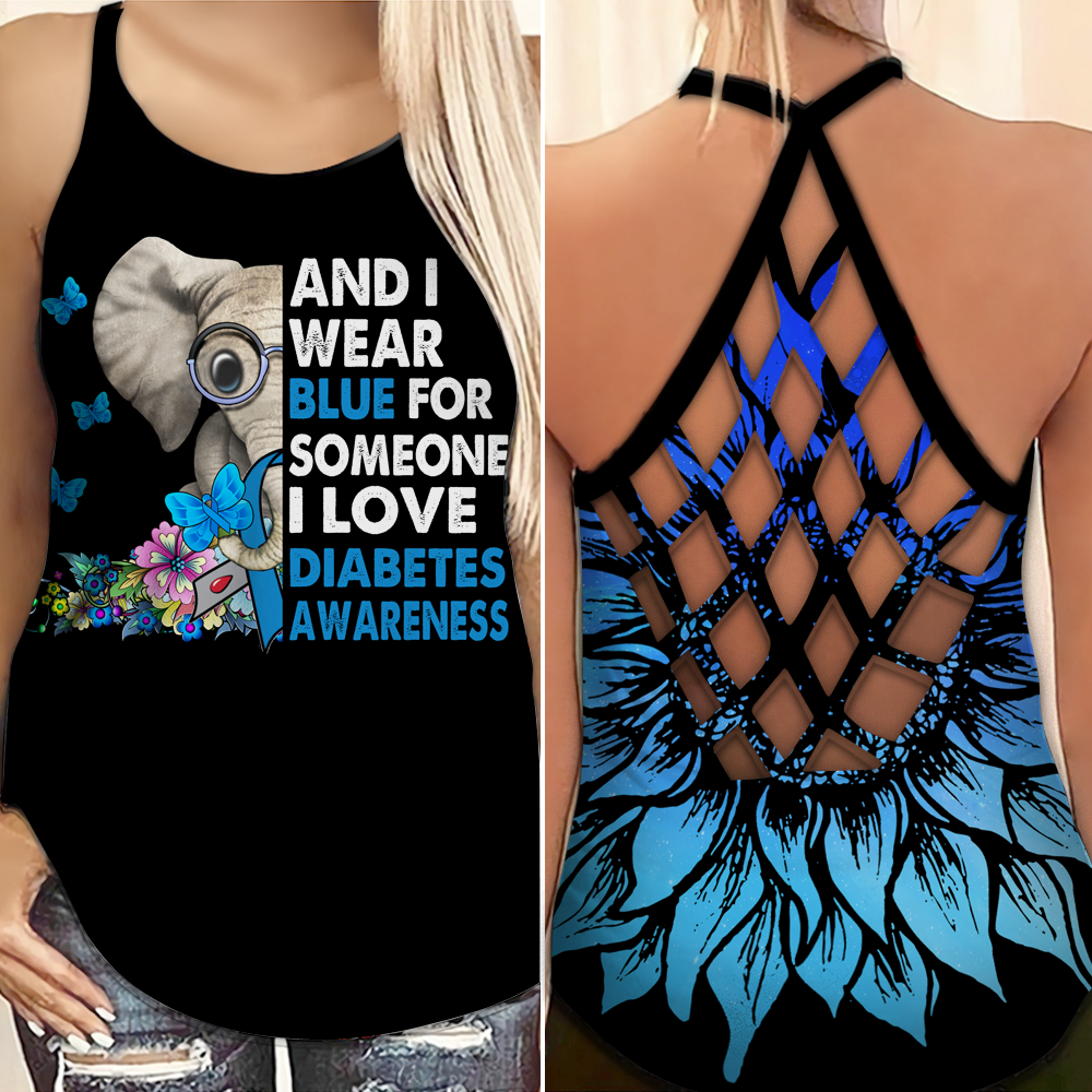 Diabetes Awareness Criss Cross Tank Top Summer: And I Wear Blue
