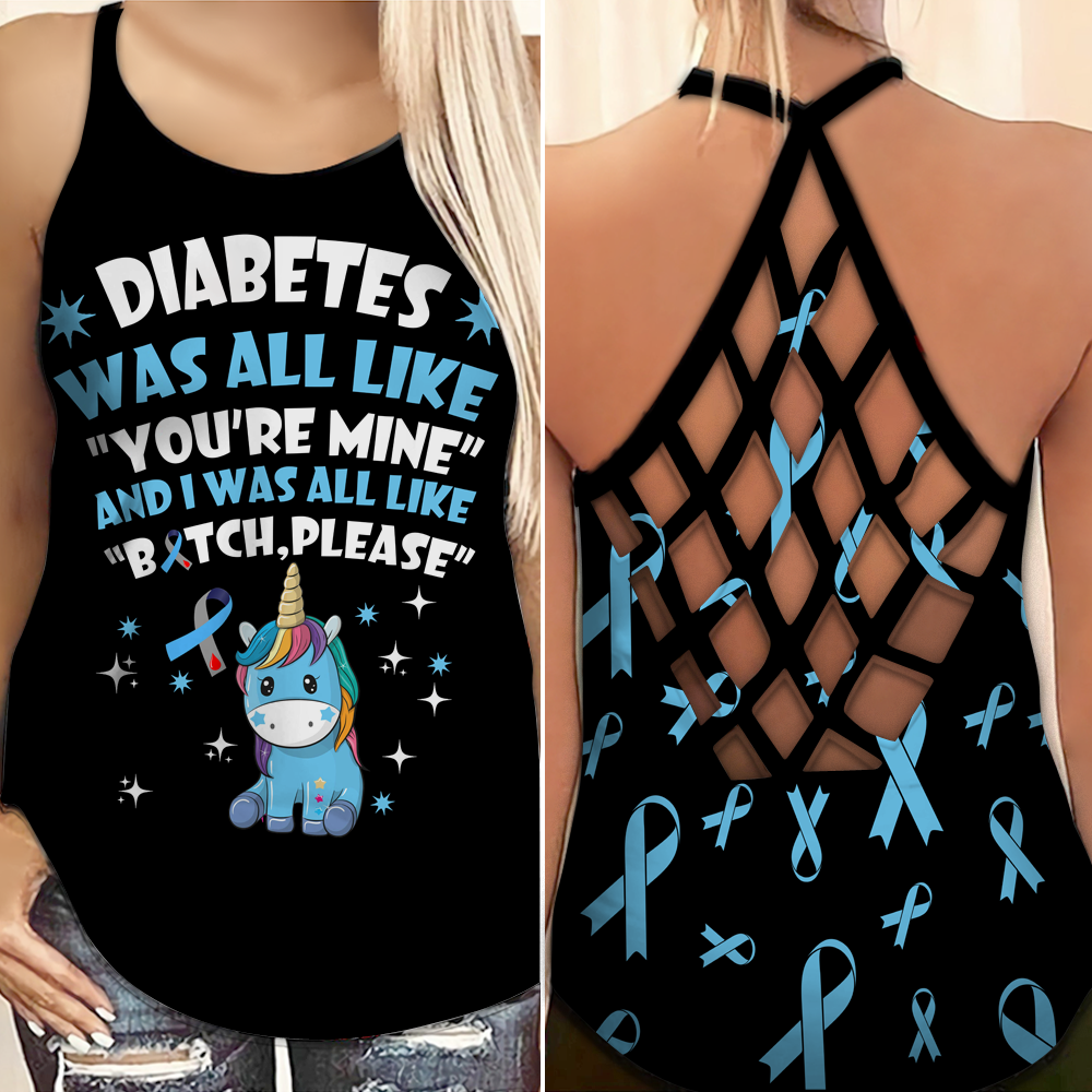 Diabetes Awareness Criss Cross Tank Top Summer: Diabetes Was All Like