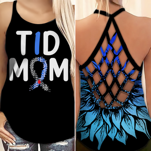 Diabetes Awareness Criss Cross Tank Top Summer: T1D mom