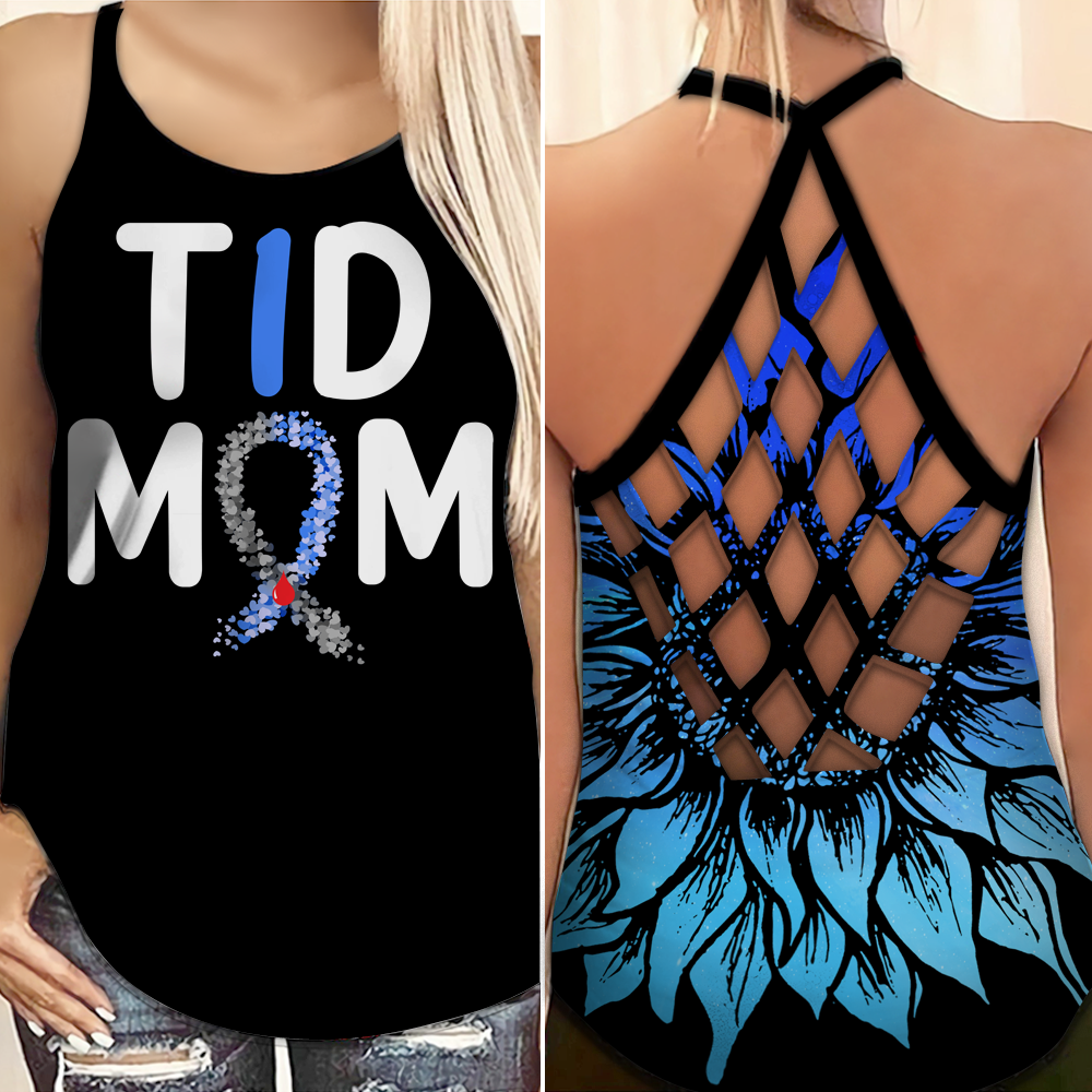 Diabetes Awareness Criss Cross Tank Top Summer: T1D mom