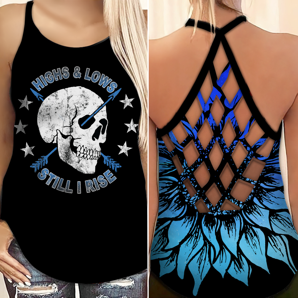 Diabetes Awareness Criss Cross Tank Top Summer: Highs Lows Still I Rise