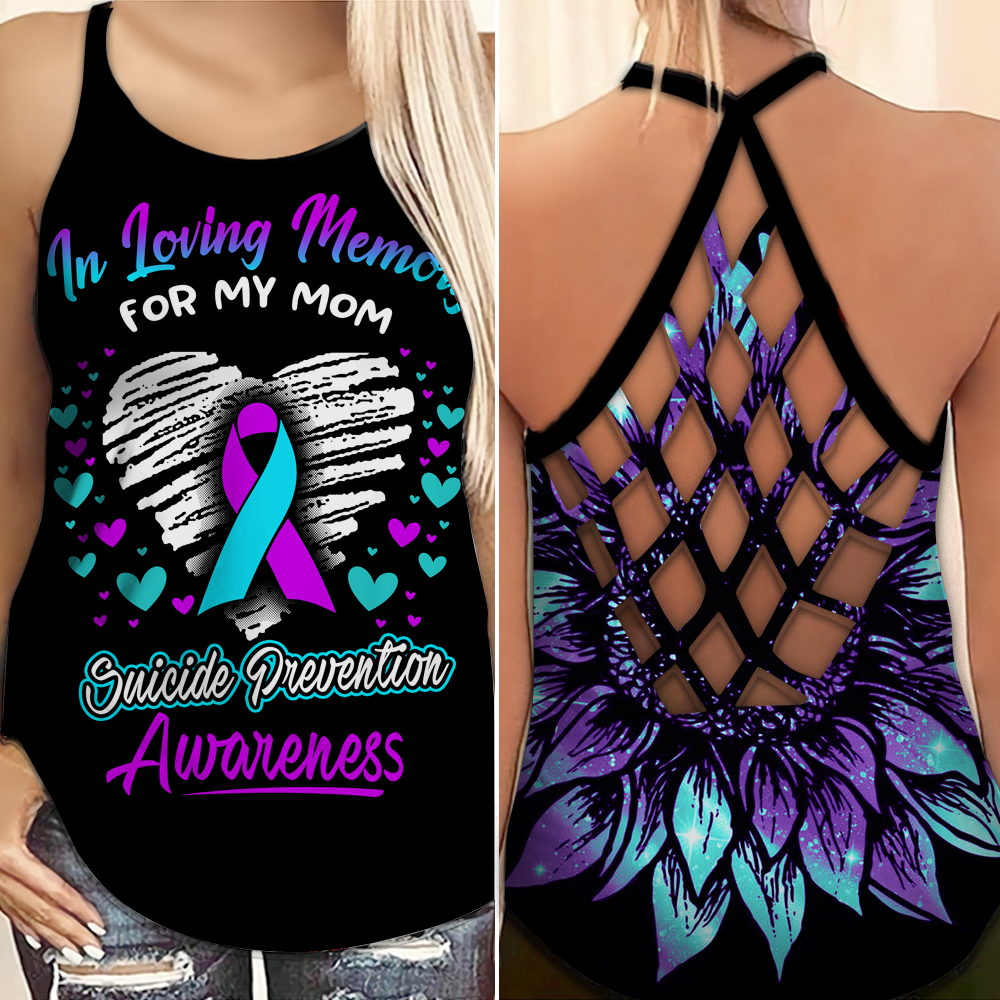 Suicide Awareness Criss Cross Tank Top Summer: In Loving Memory My Mom
