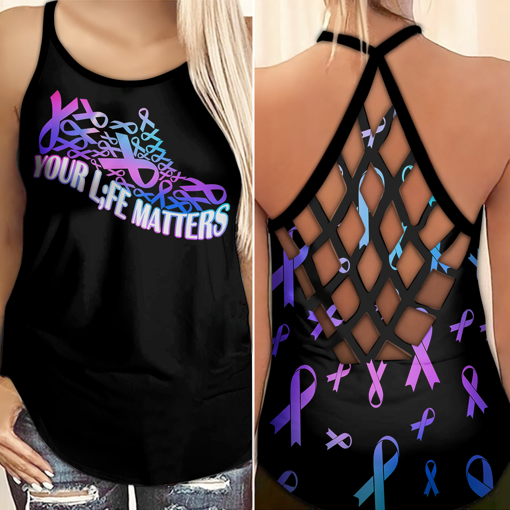 Suicide Awareness Criss Cross Tank Top Summer:  Your Life Matters
