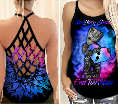 Suicide Awareness Criss Cross Tank Top Summer: No Story Should End Too Soon