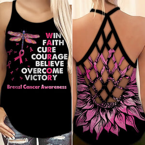 Breast Cancer Awareness Criss Cross Tank Top Summer: Win Faith Cure