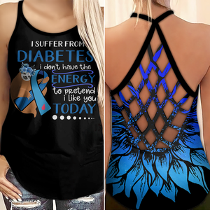 Diabetes Awareness Criss Cross Tank Top Summer: I suffer from diabetes