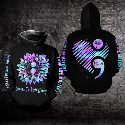 Suicide Prevention Awareness Hoodie For Women For Men : Choose to keep going 2308