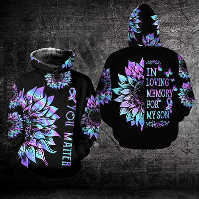 Suicide Prevention Awareness Hoodie For Women For Men : In Loving Memory For My Son 2708
