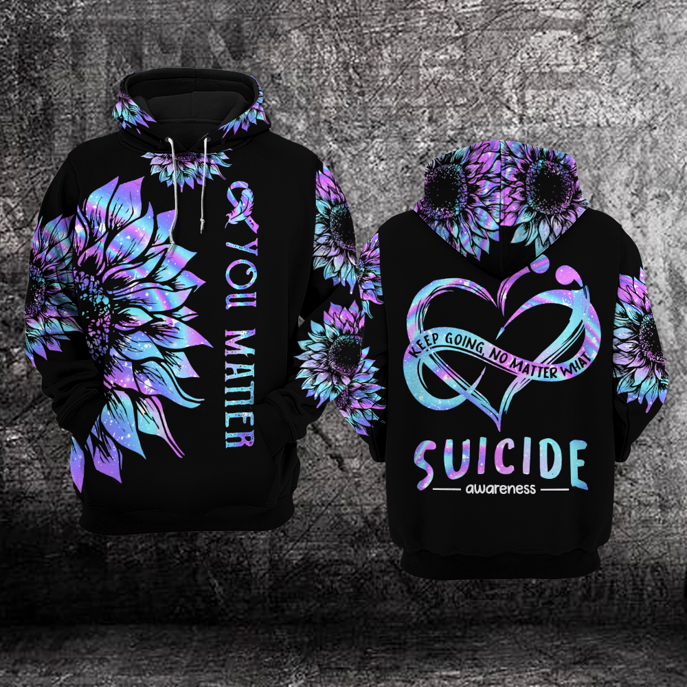 Suicide Prevention Awareness Hoodie Full Print : YOU MATTER 2708