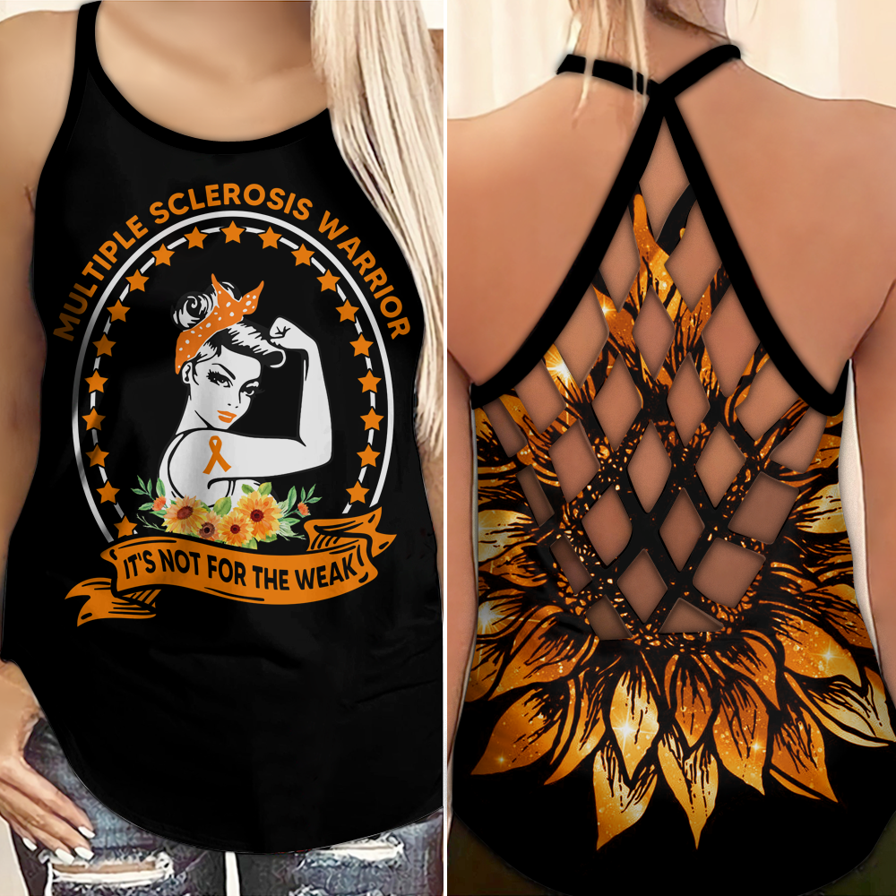 Multiple Sclerosis Awareness Criss Cross Tank Top Summer:  It's not for the weak 2308