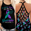 Suicide Awareness Criss Cross Tank Top Summer:  In loving memory for my son 20082