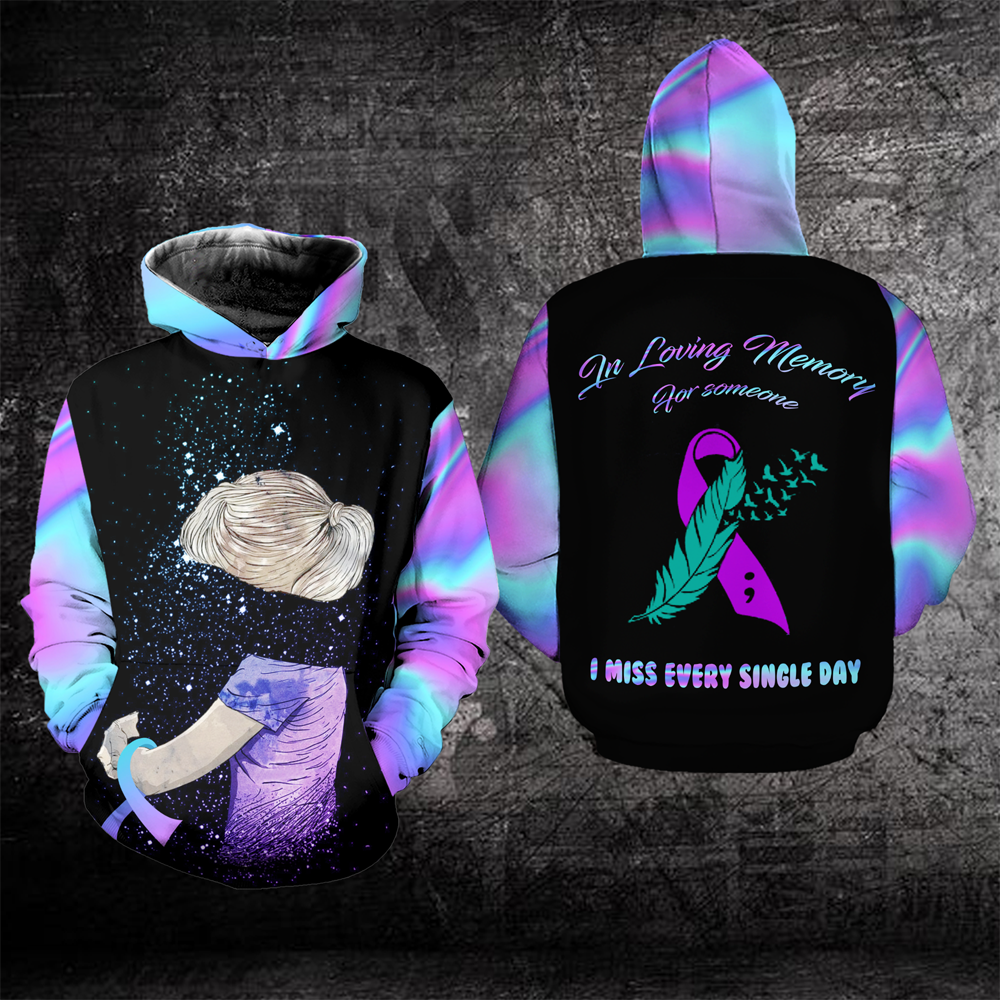 Suicide Prevention Awareness Hoodie Full Print : In loving memory