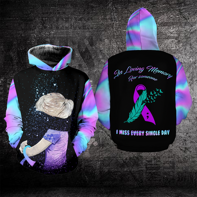 Suicide Prevention Awareness Hoodie Full Print : In loving memory for someone