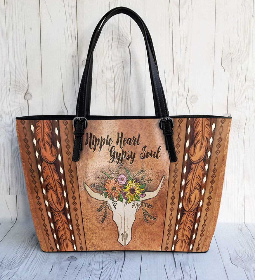 Hippie Style Leather Bag : Hippie Heart Gypsy Soul