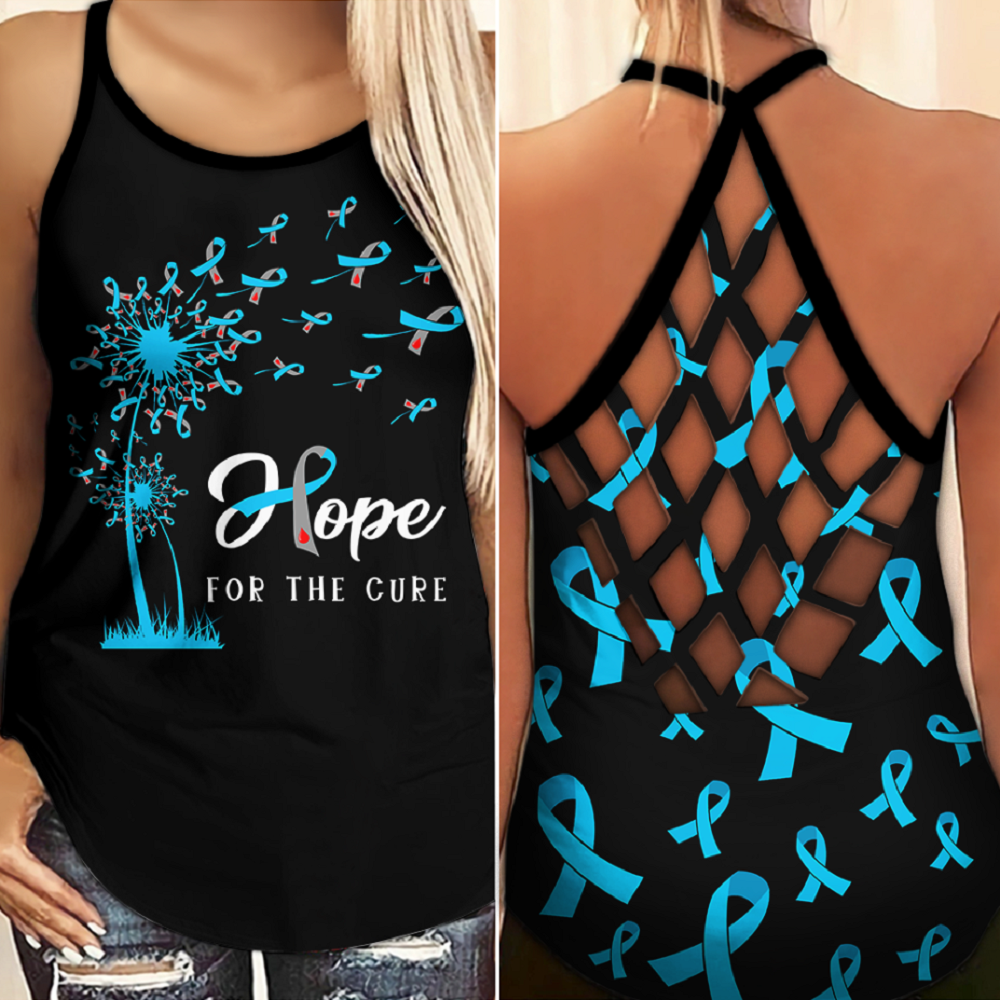 Diabetes Awareness Criss Cross Tank Top Summer: Hope for the cure 2109