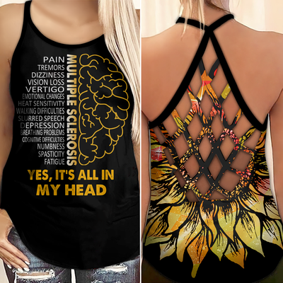 Multiple Sclerosis Awareness Criss Cross Tank Top Summer:  It's All In My Head