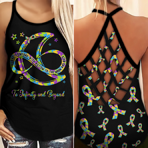 Autism Awareness Criss Cross Tank Top : To infinity and beyond 0909