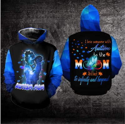 Autism Awareness Hoodie Full Print : I Love someone With Autism