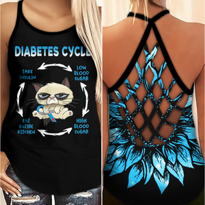 Diabetes Awareness Criss Cross Tank Top Summer: Diabetes cycle 1409