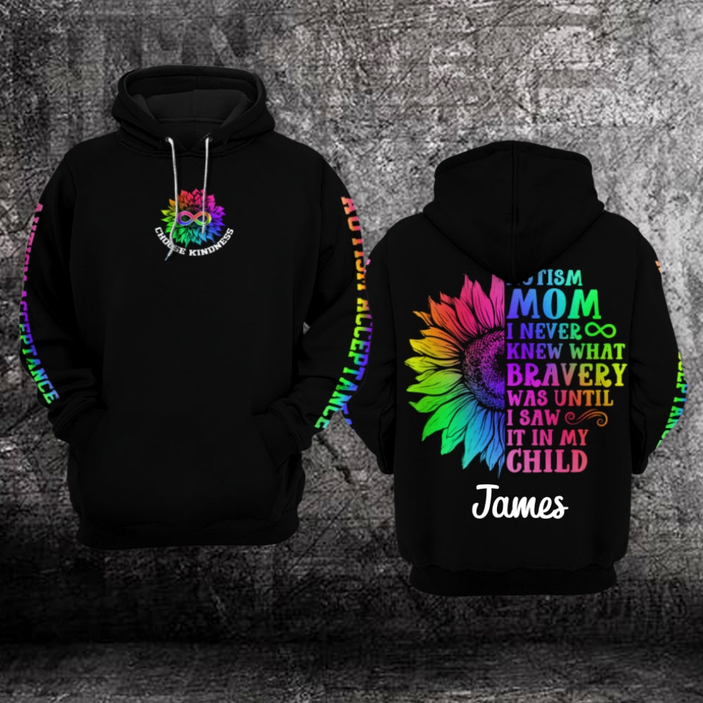 Autism Mom Hoodie 3D -Choose Kindness- Personalized Name For Son 1203