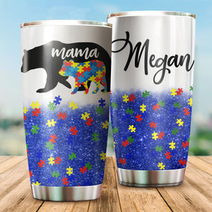 Personalized Autism Tumbler : Mama Bear