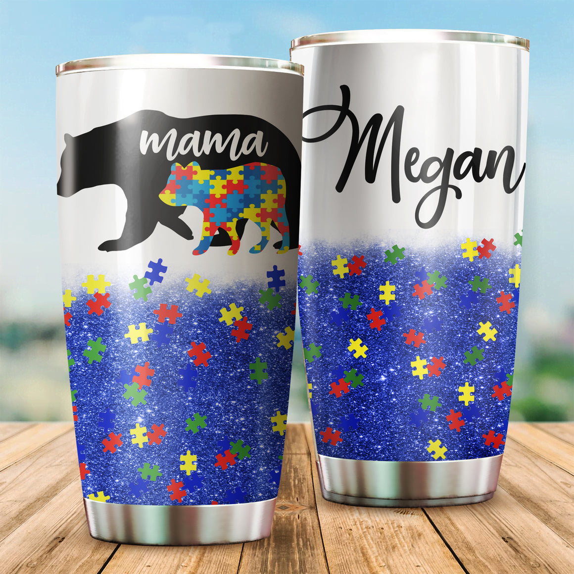 Personalized Name Photo Autism Tumbler : Name&Photo