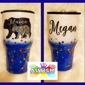 Personalized Autism Tumbler : Mama Bear