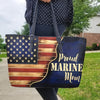 Proud Veterans wife - Custome Name Leather Bag