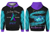 Custom Personalized Suicide Prevention Awareness Hoodie Over Print : In loving memory of