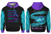Suicide Prevention Awareness Hoodie Over Print : Supporting The Fighters