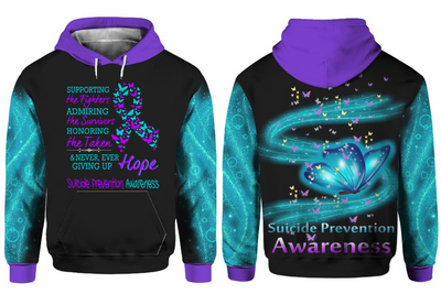 Suicide Prevention Awareness Hoodie For Women For Men : Supporting The Fighters