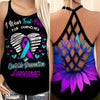 Suicide Awareness Criss Cross Tank Top Summer:  I Wear Teal Purple For Ourselves