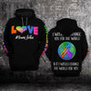 Custom Autism Awareness Hoodie 3D : Love Needs No Words - I Would Change The World For You