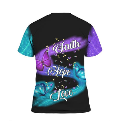Suicide Prevention Awareness Hoodie Full Print :  Supporting The Fighters, Faith Hope Love