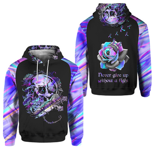 Suicide Awareness Hoodie Full Print For Women For Men : Never Give Up