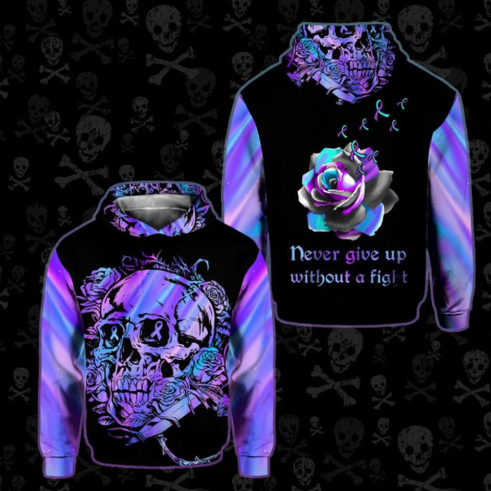 Suicide Awareness Hoodie Full Print For Women For Men : Never Give Up