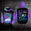 Prevention Awareness Hoodie Full Print : I Wear Teal Purple For Someone As Long As I Breathe