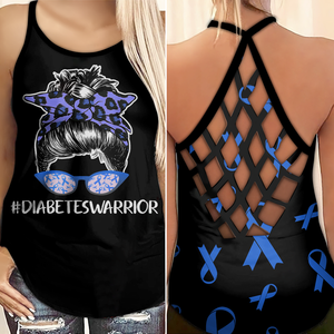 Diabetes Awareness Criss Cross Tank Top Summer: Diabeteswarrior 0409